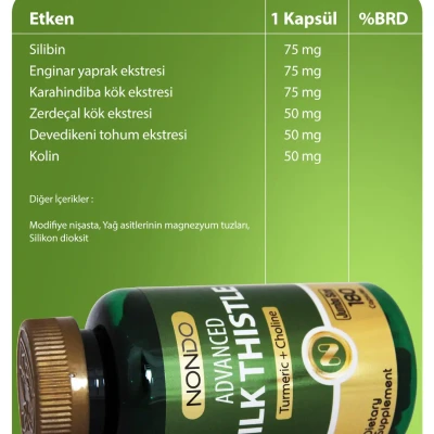 Nondo - Milk Thistle - 180 Kapsül (Jumbo Boy)