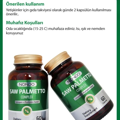 Nondo - Saw Palmetto Kompleks - 60 Kapsül