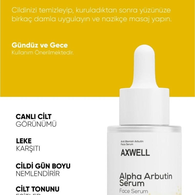 Alpha Arbutin Serum 30 ml, Cilt Aydınlatıcı, Leke Karşıtı Bakım, Nemlendirici Etki