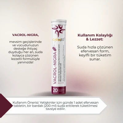 Vacrol Nigra Kara Mürver Efervesan 20 Tablet – D Vitamini & Çinko